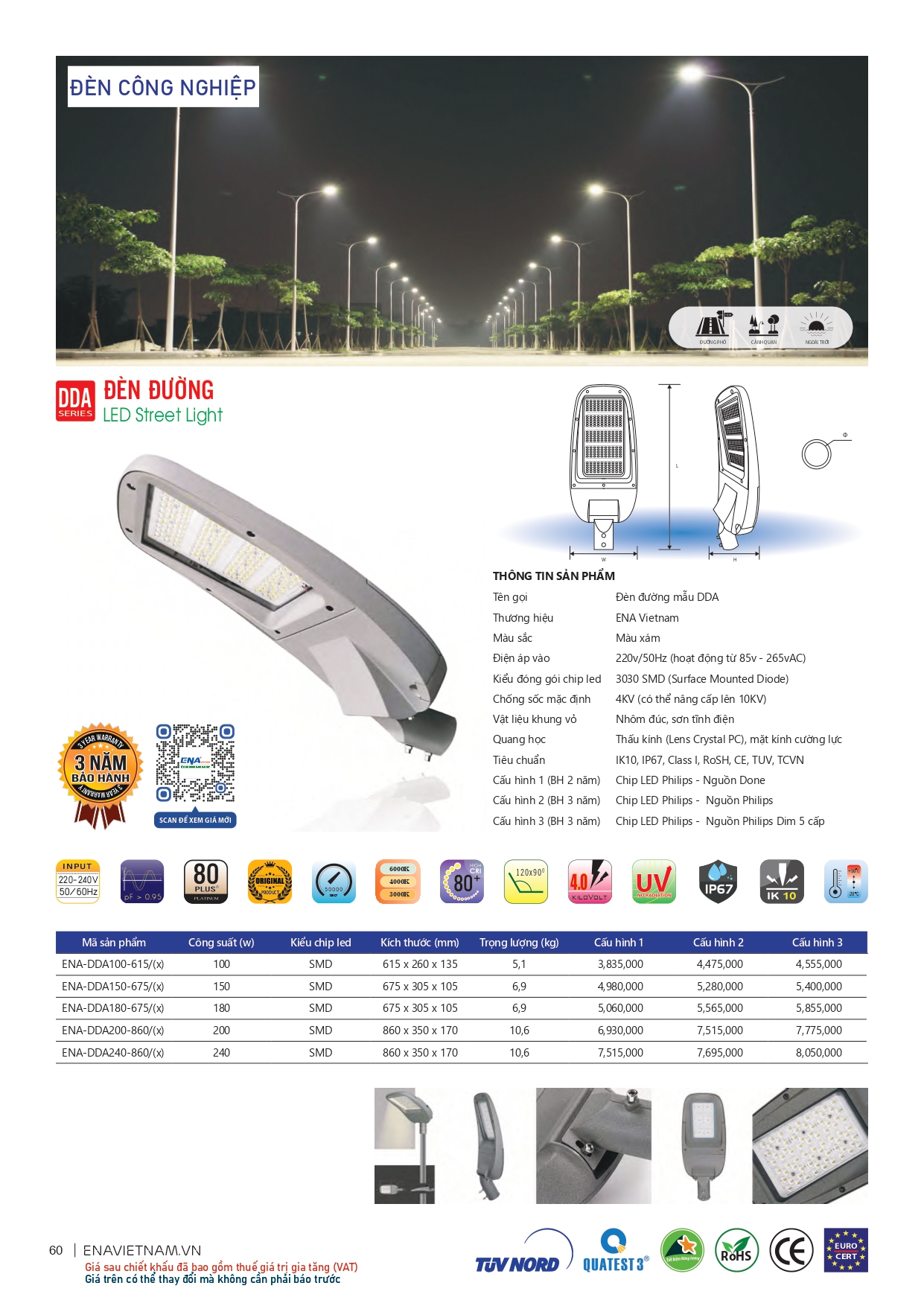 Bảng giá đèn led Ena 2026